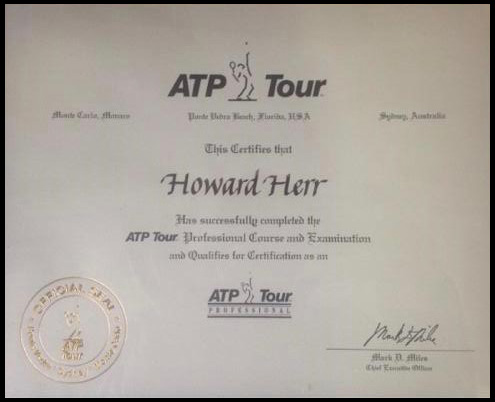 Howard was one of the first 16 former tour players to qualify as an ATP Tour Professional Coach along with Paul Annacone ( former coach of Sampras and Federer) Mel Purcell among others…